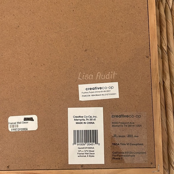 NWT Creative Co-op framed art set of 2 owl (12” x 12”) & deer (12” x 10”) - Picture 6 of 6